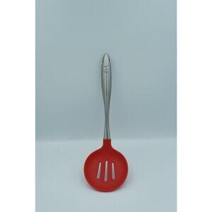 Palm Restaurant Red Silicone Slotted Spoon Stainless Handle Promo